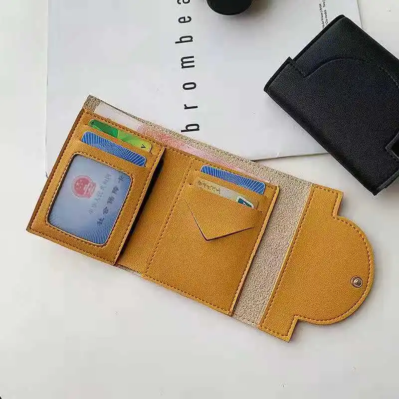 

Pop up recommended simple short wallet women's new slim, small fresh folding buckle fashion change bag