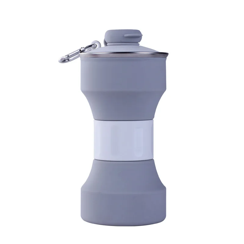 

Silicone Folding Sports Bottle Outdoor Travel Portable Water Bottles Large Capacity 650ml Telescopic Cup Lightweight Kettles