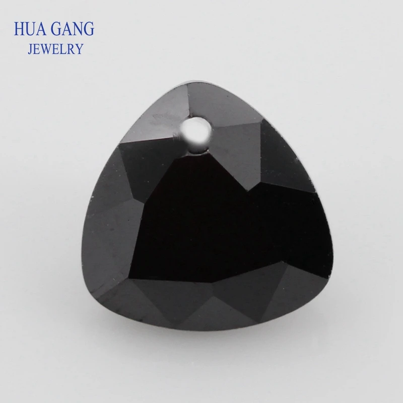 

Single Hole AAAAA Trillion Shape Black Cubic Zirconia Stone For Jewerly Making Size 4x4~12x12 High Quality CZ Stone Beads
