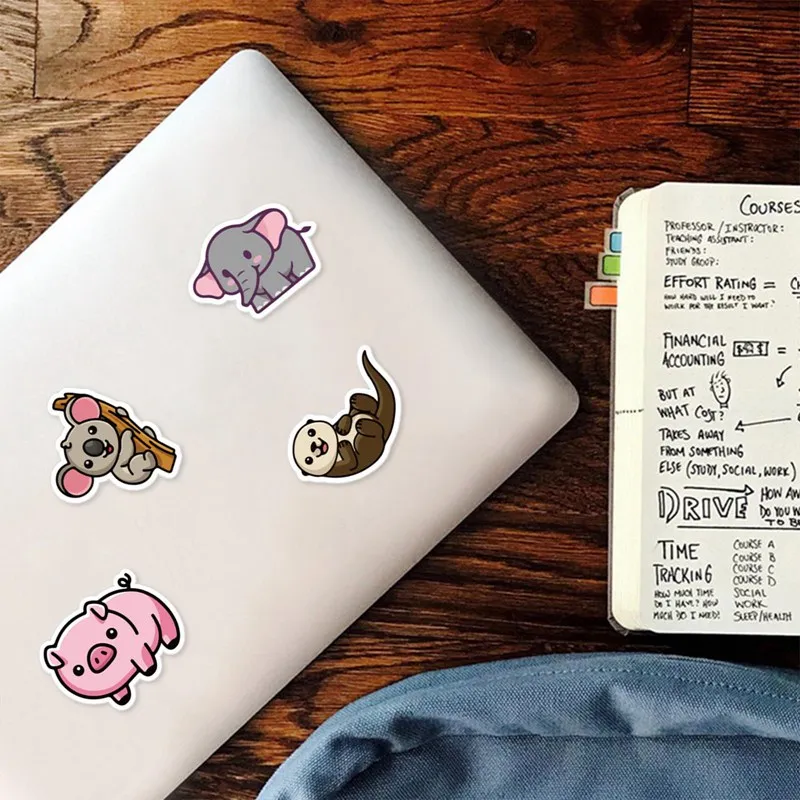

50pcs/set Cute Cartoon Animals Graffiti Stickers Kawaii Pet Pringting Pattern Decorative Stationery Stickers PVC Stick Paper