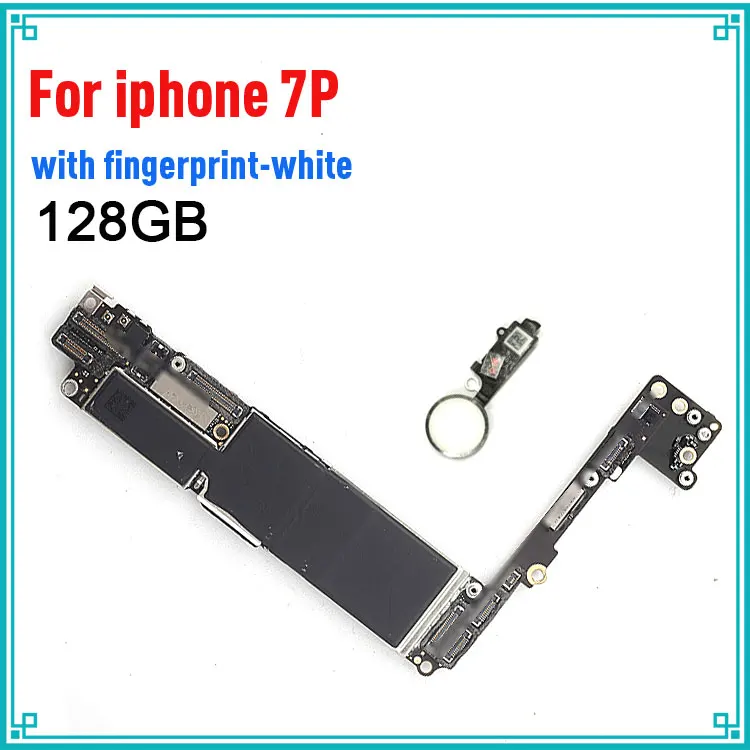 128GB(White) Заводская разблокированная для Apple iphone 7 Plus материнская плата с/без сенсорного ID, без iCloud для iphone 7 Plus 7 P материнская плата - Color: 128GB(White)
