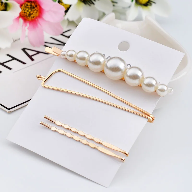 

Pearl Hair Clips Tender Girls Hairgrips Sets Sweet Women Hair Snap Lady Elegant Headpin Head Styling Accessories Present Jewelry