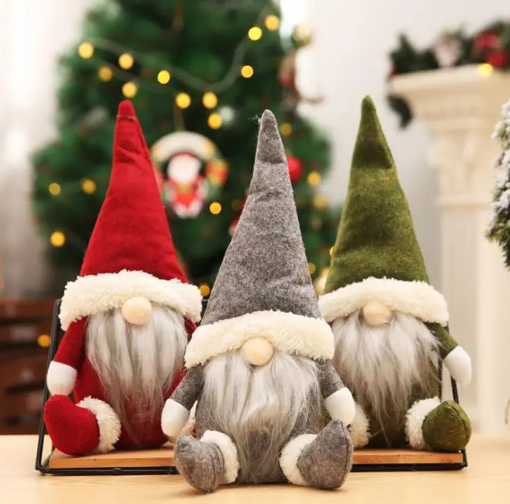

Buffalo Christmas Dolls Figurines Handmade Christmas Gnome Faceless Plush Toys Gifts Ornaments Kids Xmas Decoration SN3734