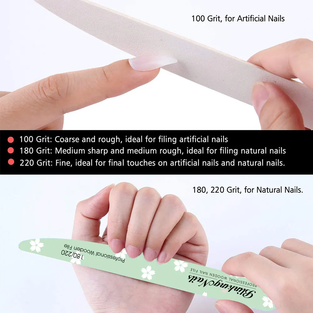 BlinkingNails деревянная пилочка для ногтей 100/180 10 шт пилочки гель лака