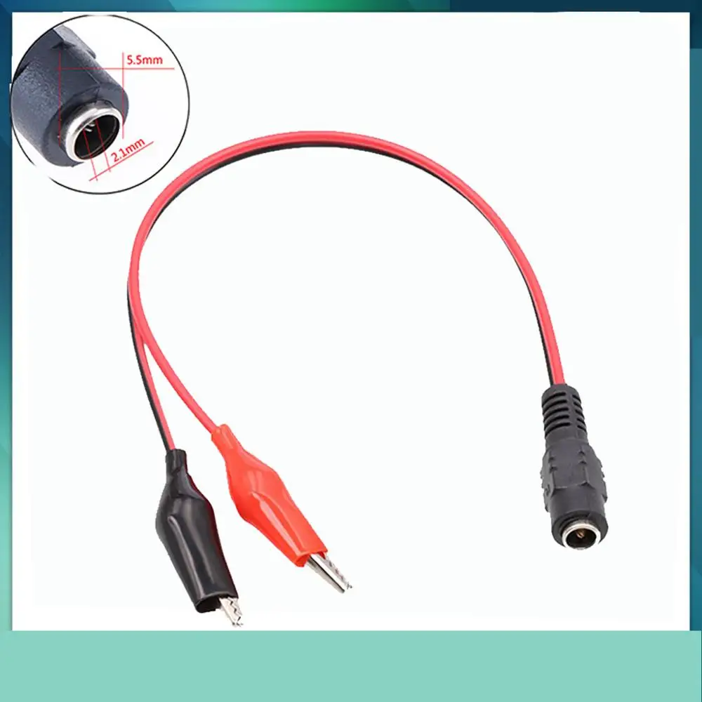 

Alligator clip 12V DC connector to male 5.5mm 2.1mm