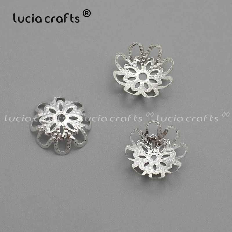 Продажа Lucia crafts DIY посеребренные полые цветочные металлические шармы бусины
