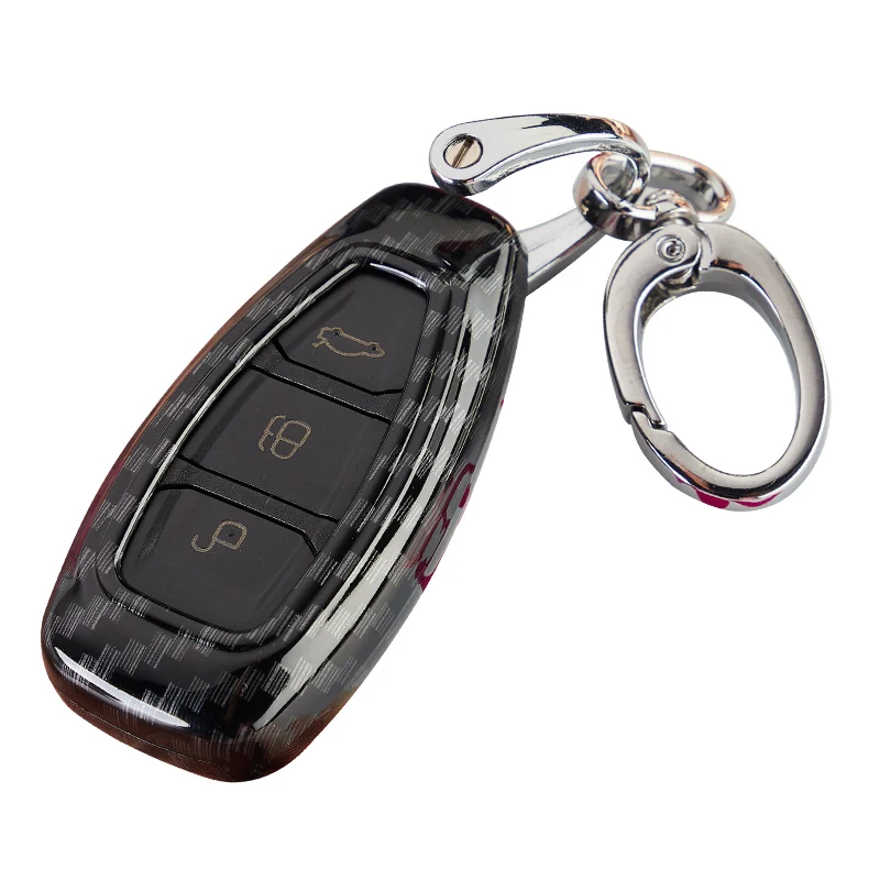 Чехол для автомобильного ключа из углеродного волокна Ford Fiesta Focus C MAX 2011 2012 2013 2018 RS