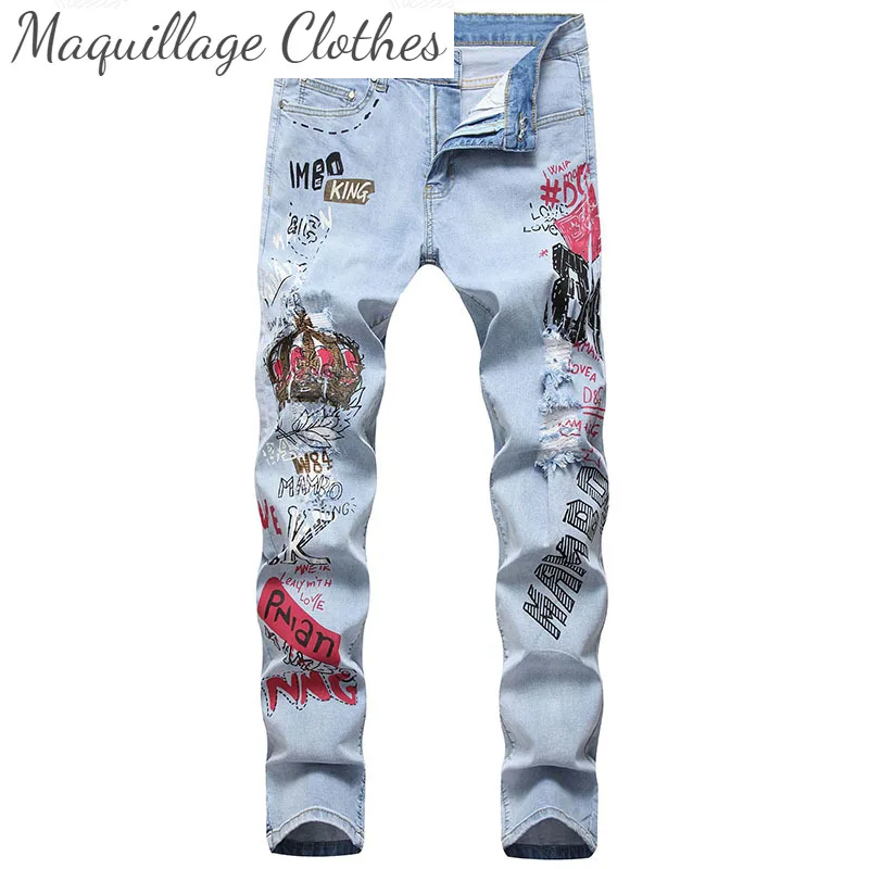 

Джинсы мужские рваные в стиле хип-хоп, модные облегающие брюки из денима стрейч, прямые штаны для мужчин, Размеры 29-38