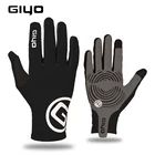 Длинные гелевые спортивные велосипедные перчатки GIYO с пальцами для сенсорного экрана для мужчин и женщин