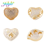 juya diy goldrose gold hear beads small hole charm beads supplies for women natural stones beadwork jewelry making