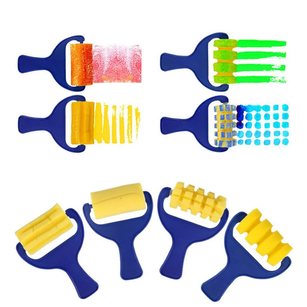 

DIY Sponge Paint Roller Brush Kids Drawing Toys Kindergarten Art Crafts Brushes Painting Tool for Children Educational Paint Toy