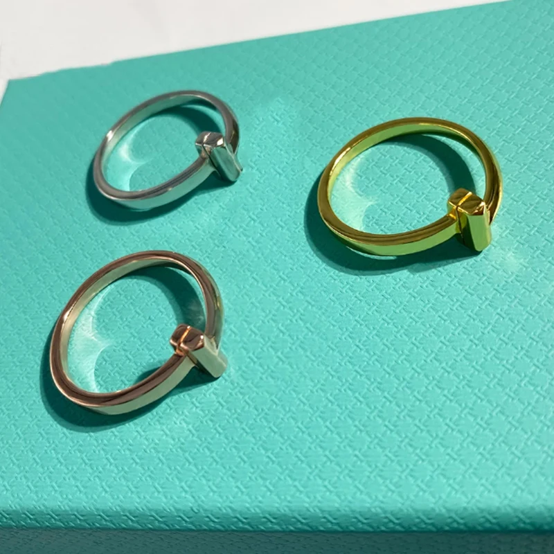 

2020 Exquisite Simple Classic Popular Couple Charm Ring 925 Sterling Silver Original 1:1 Wholesale Jewelry Free Shipping