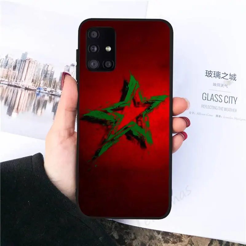

Morocco Flag Coat Of Arms Phone Case black For Samsung galaxy S 21 20 10 8 A 51 71 50 21s 70 40 20 20e note 10 plus Ultra 5g fe