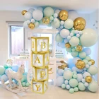 Коробки для воздушных шаров, прозрачные золотистые декоративные коробки для вечевечерние, душевые Декорации для мальчиков и девочек, декор для свадьбы