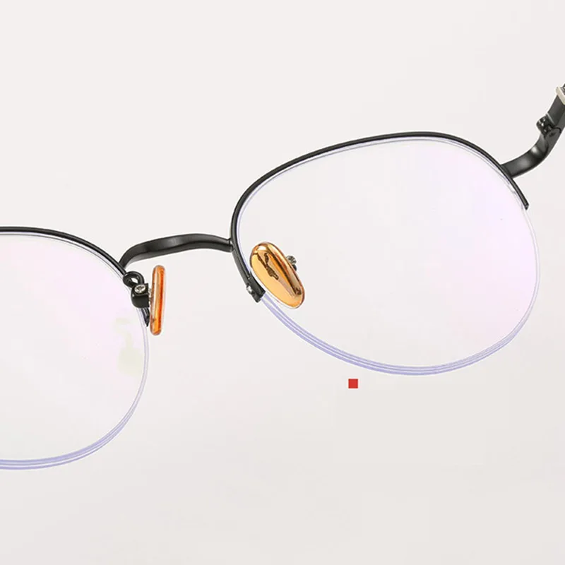 

Super Light-weighted Alloy Frame Glasses Half Rim Round Spectacles Men and Women Style Optical Eyewear