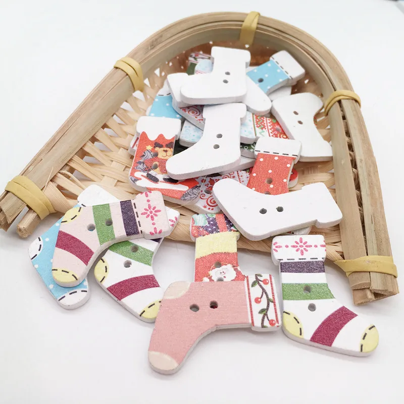 50 шт. Рождественский чулок с рисунком рождественской елки скрапбук Раскрашенные