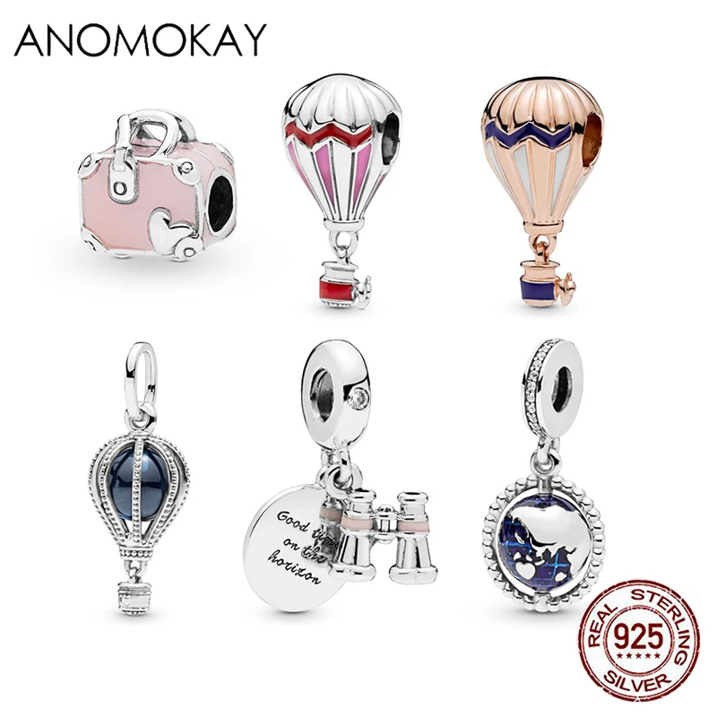 Подвеска из серебра 100% пробы в виде дорожного мира для браслета и ожерелья