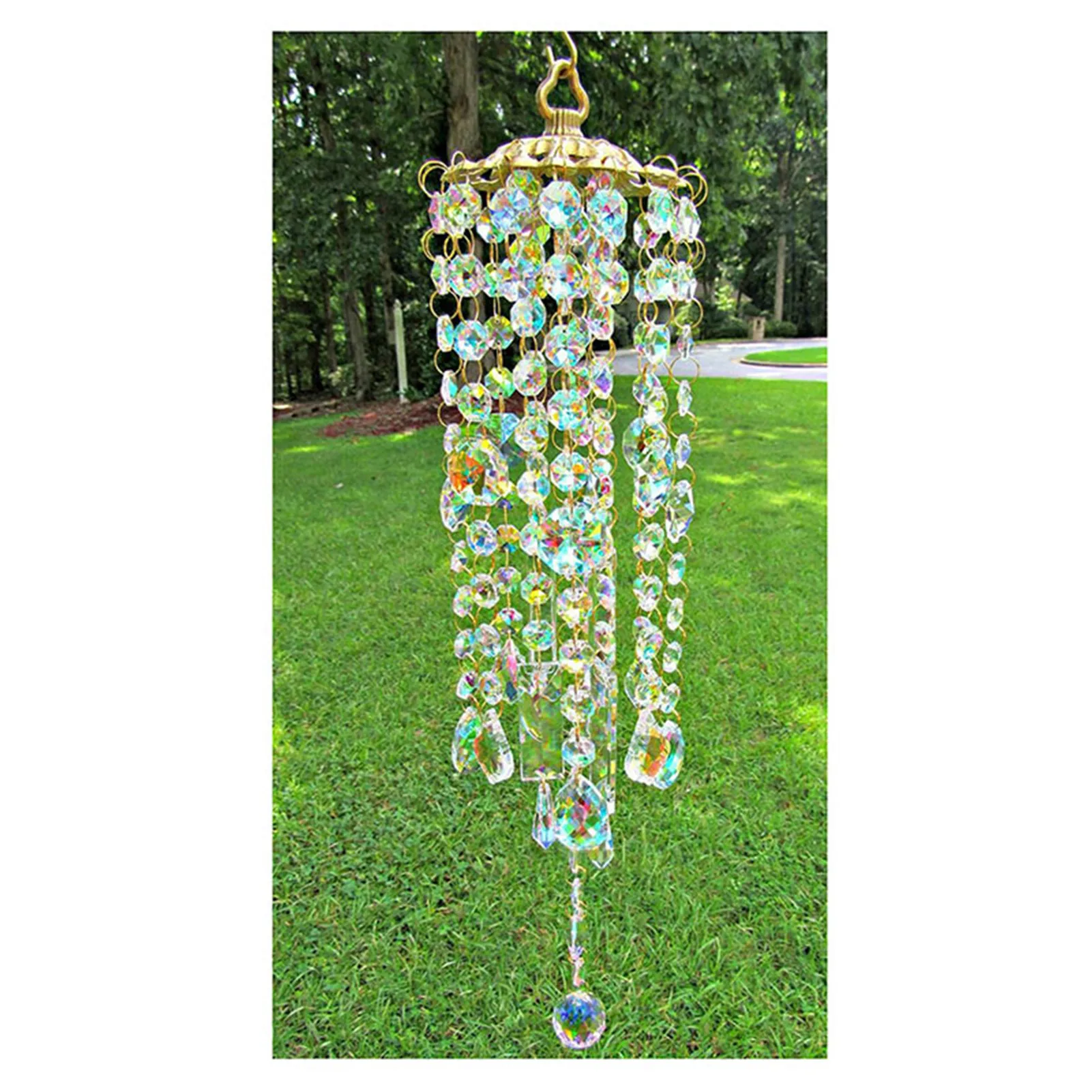 

Colorful Crystal Wind Chimes Perfect Addition to Your Garden Patio Lawn Gift for Family and Friends VJ-Drop