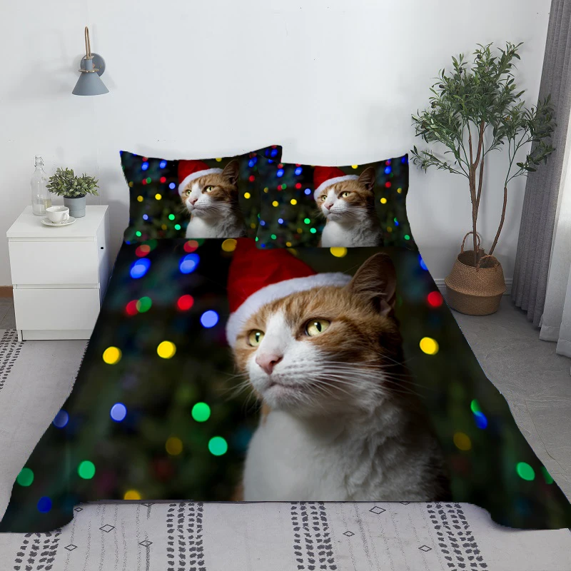 Комплект постельного белья с изображением спящего кота постельное белье из