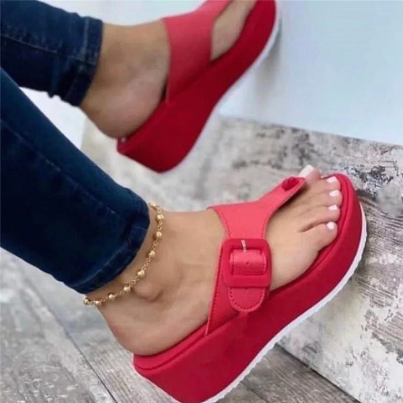 

Women Sandals Casual Flip-flops Summer Shoes Woman Wedges Sandals Platform Heels Sandalias Mujer Big Toe Foot Correction Sandals