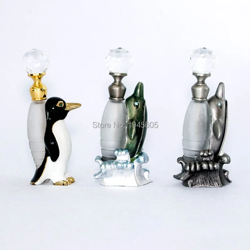 Металлический флакон для духов в виде пингвина пустой красивый аксессуар
