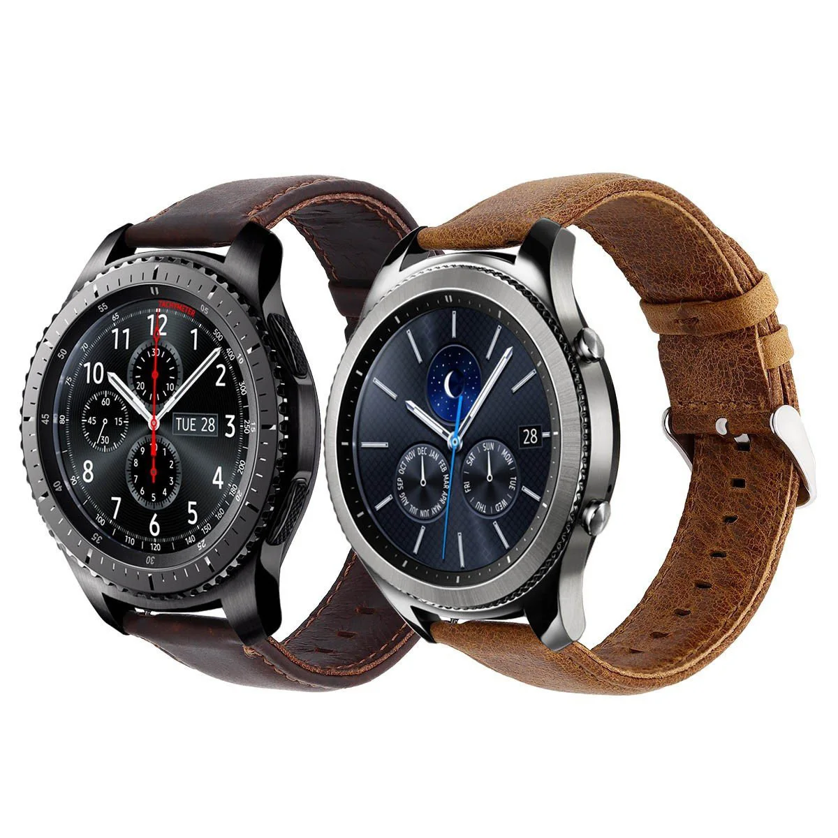 Ретро винтажный ремешок из натуральной кожи для samsung gear S3 Frontier, Классический ремешок 22 мм, мужские и женские умные часы, сменные мужские t