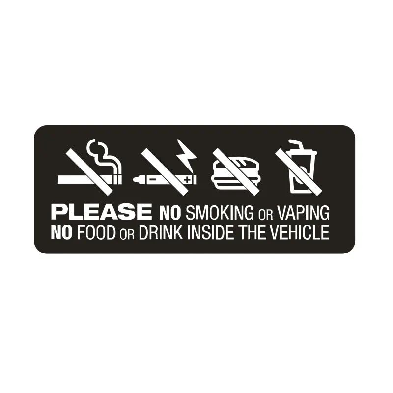

10x4cm NO SMOKING VAPING FOOD DRINK IN VEHICLE Notice Car,Van,Taxi,Window Stickers car Stickers