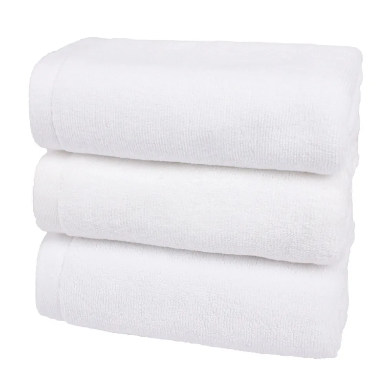 Большой толстый длинный белый банный хлопковый полотенце набор мягких хлопковых