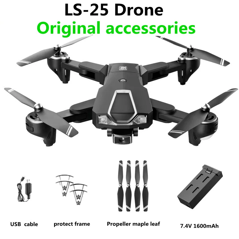 

LS-25 Drone Spare Battery 7.4V 1600 mAh Battery Flight 20 Minut LS25 Quadcopter Drones USB Cable Propeller Maple Leaf