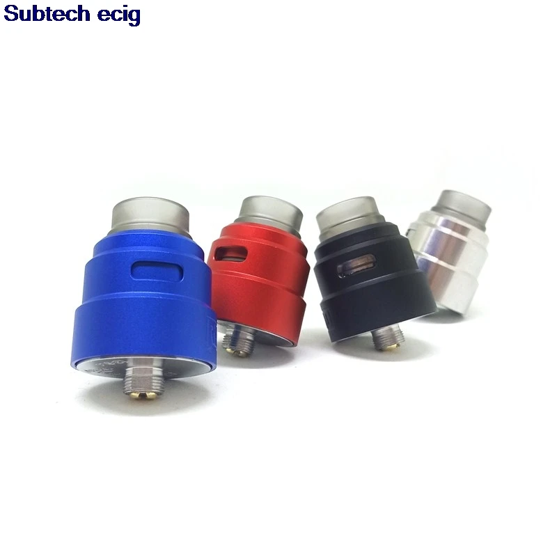 

Relod S RDA Atomizer Rebuildable Dripping With Wide Bore 810 Drip Tip ultem cap bottom feeding bf pin Fit Screws 510 Vape Mod
