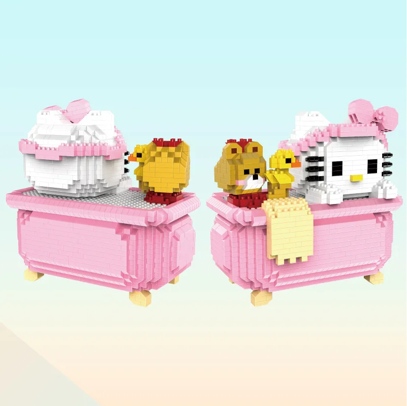 Микро HC магические блоки Мультяшные строительные игрушки Аниме кошка модель