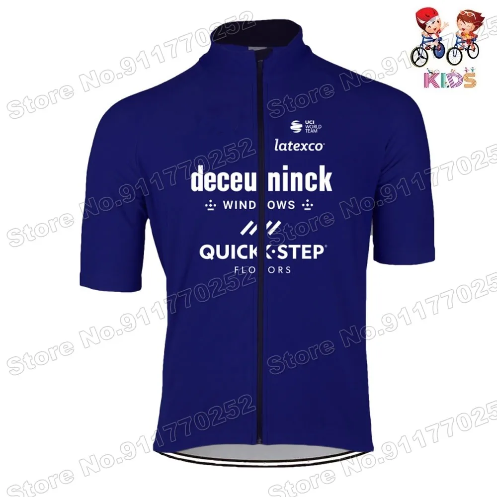 Детская Команда Quick Step 2021 Велоспорт Джерси Белый Черный Синий мальчики девочки
