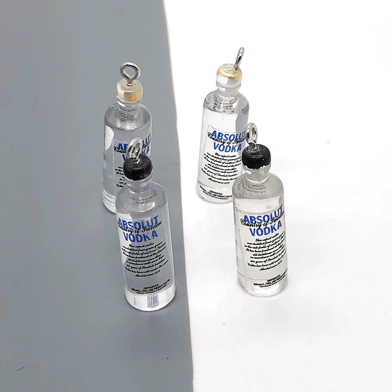 10 шт. 3d Подвески в виде водки спиртовой бутылки с ликером подвески из смолы для