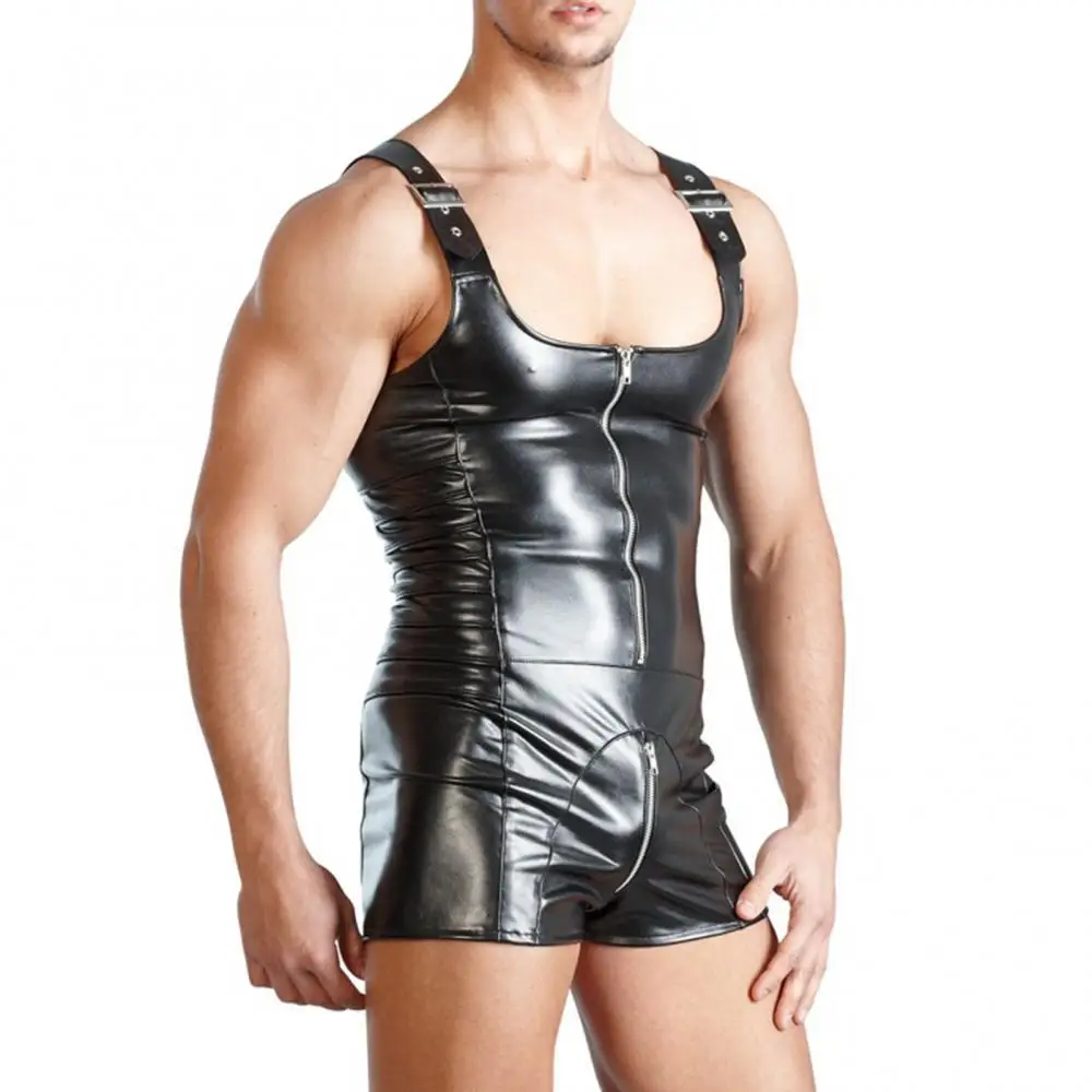 

Комбинезон мужской из искусственной кожи, без рукавов, на молнии