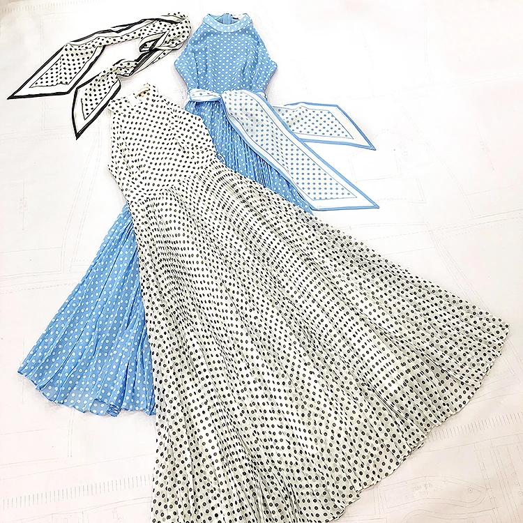 Шифоновые платья в горошек новинка весны-лета 2020 высококачественные элегантные