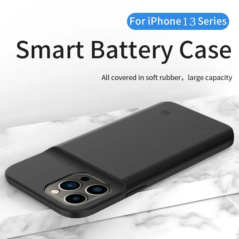 

External Power Bank Charging Cover For Apple iPhone 13 Pro 6.1inch Portable Battery Charger Battery Case Soft edge 6800mAH
