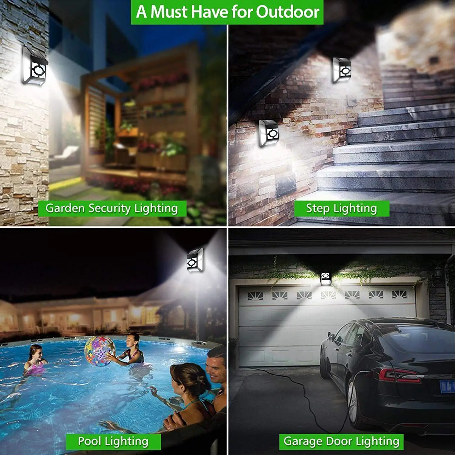 

1/2/4/8pcs Led Solar Powered Lighting Outdoor Garden Yard Path Wall Landscape Lamp Black Lantern LED Light Lamps