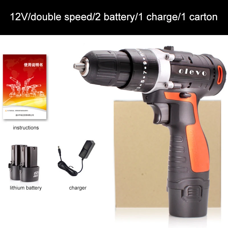 ELEVO 12V 16V 24V Аккумуляторная дрель электрическая отвертка Мини Беспроводной