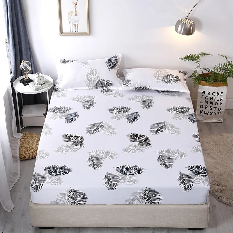 Полноразмерная Нескользящая простыня с принтом эластичная для матраса