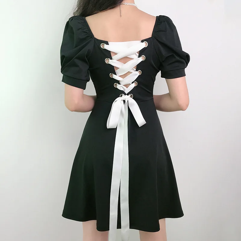 Весна/Лето 2020 новое ретро модное простое тонкое черное маленькое платье на