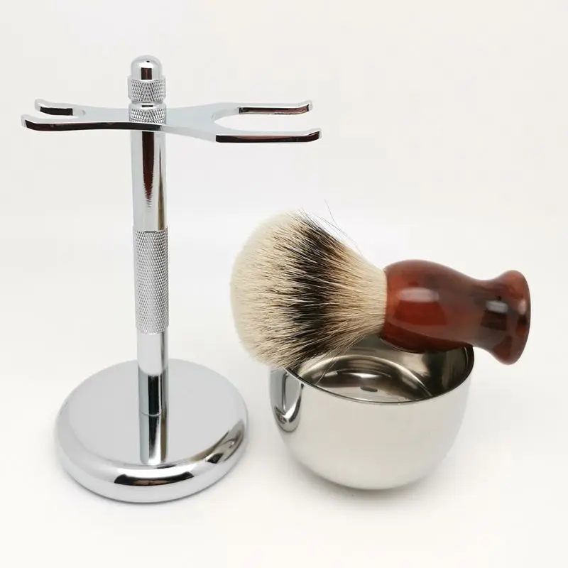 Набор кистей для бритья TEYO включает в себя чашу стойку супер сильвертип барсук