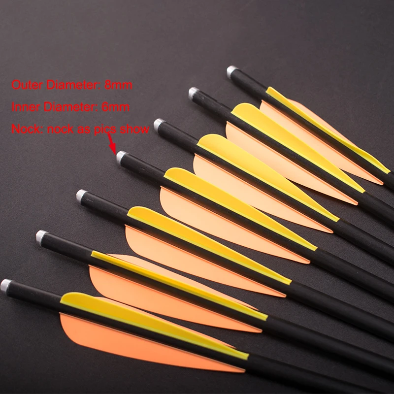 

12PCS 13.5" Arrows Crossbow Bolts 3" TPU Vane Aluminum Nock Fiberglass Arrows for Shoot Hunting Beast Archery Bow