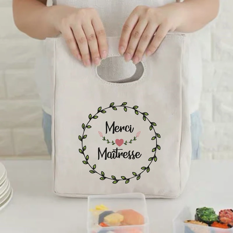 Французский печати сумка холодильник с узором для обеда Портативный утепленная