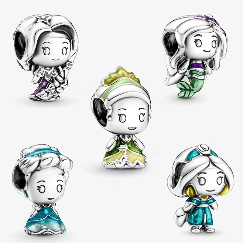 

Fine 925 Sterling Silver Bead Colorful Princesses Series Charms Fit Original Pandora Bracelet Women Jewelry Anniversary Gift