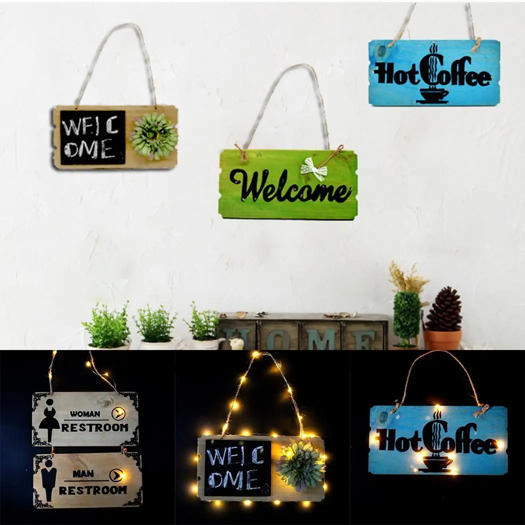 Светодиодный креативные бирки декорированные деревянные вывески как на