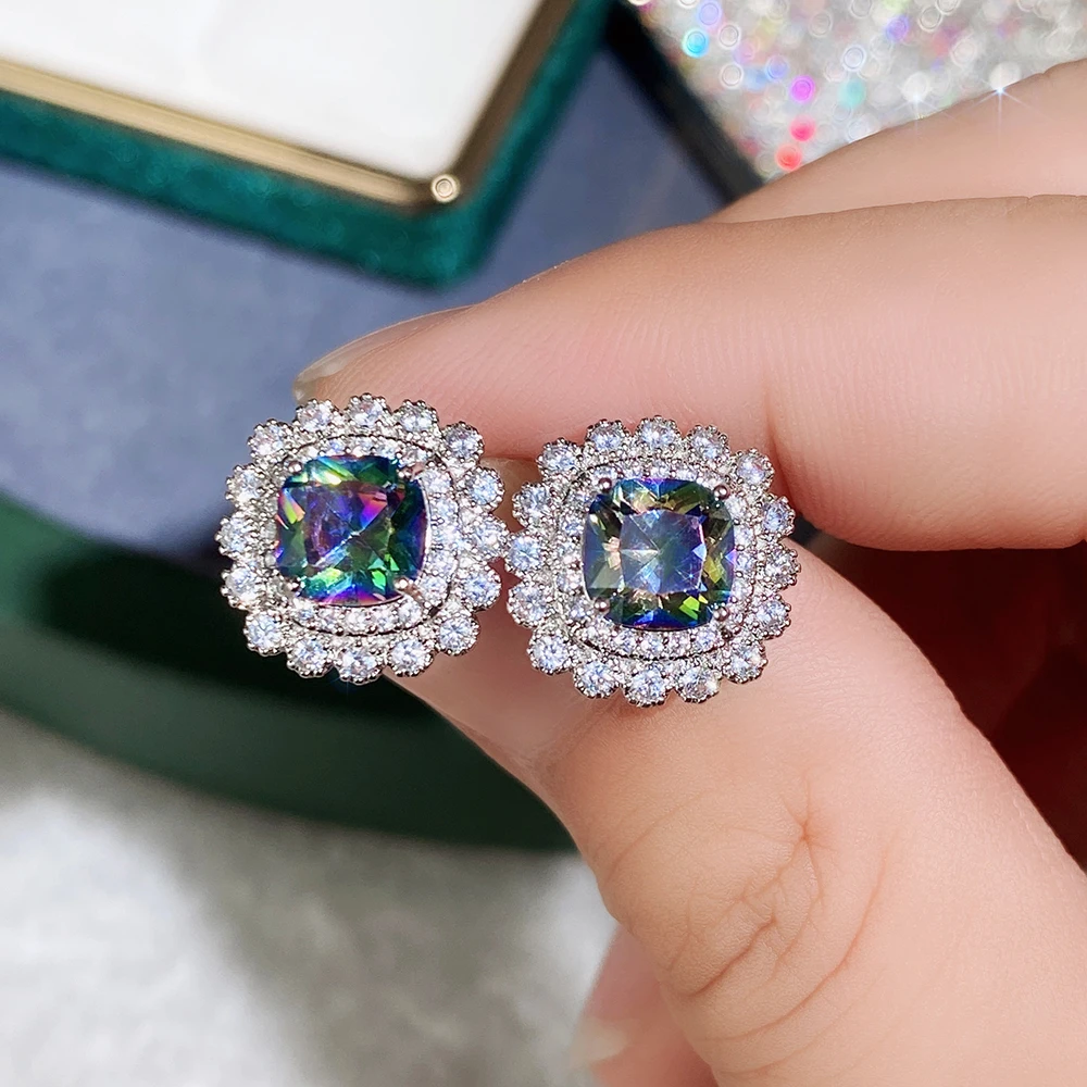 Роскошные серьги-гвоздики CAOSHI для женщин, изящный дизайн, яркий Цирконий, аксессуары для вечеринок, Великолепные Высококачественные подарочные украшения