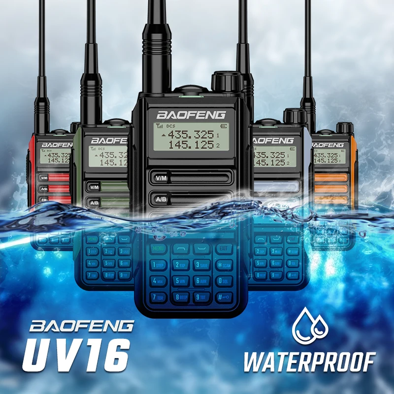 

Baofeng UV16 Walkie Talkies IP54 Waterproof Professional 2 way Radio 5W Dual Band CB Ham Radio hf Transceiver VHF UHF BF UV-16