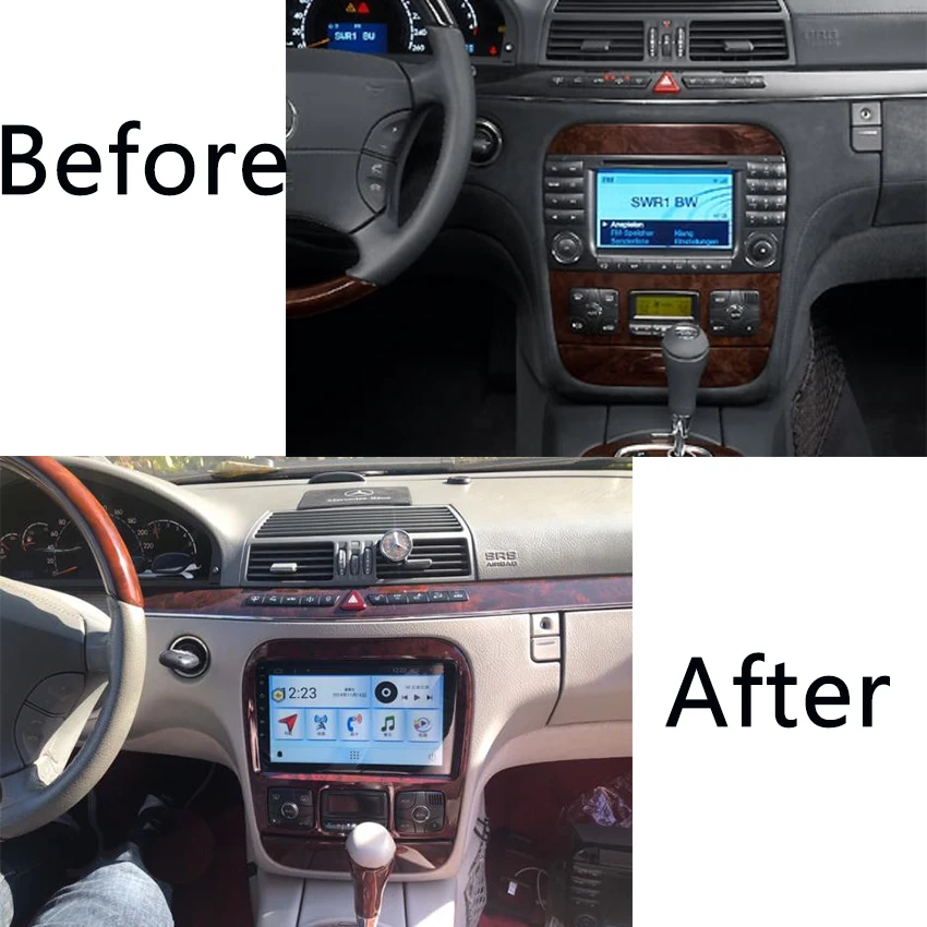 Для Benz W220 S280 S320 S350 S400 S430 S500 9 &quotАвтомобильный Android Multimidia плеер GPS навигация большой
