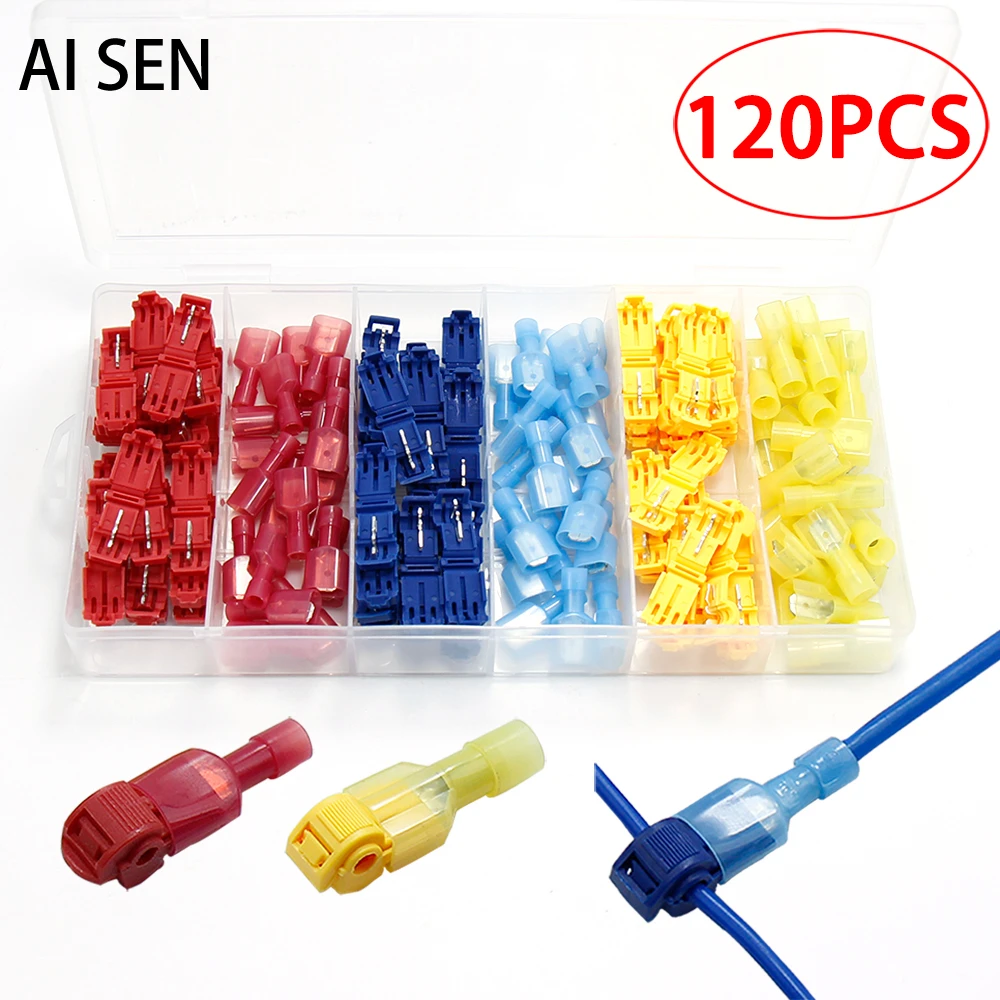 

120pcs with box ant clamp nylon insert combination suit breakless butt plug quick fast Free broken wire cable tap connector