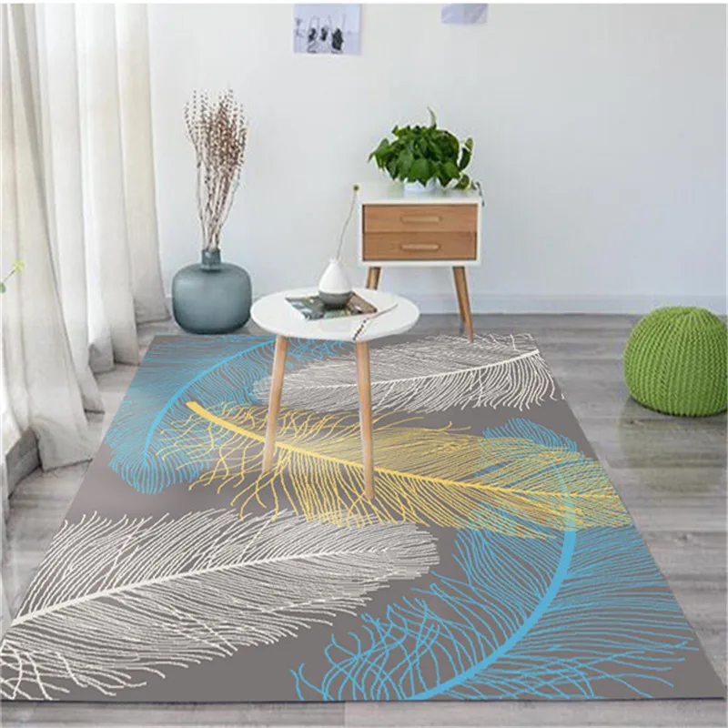 Simple Modern Living Room Floor Mat Carpet Bedroom Rug Abstract Ink Black Gray Kitchen Door CF | Дом и сад